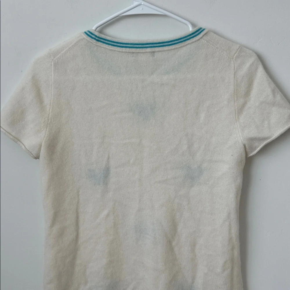 J.Crew 100% Cashmere Embroidered Tennis Top Size: S